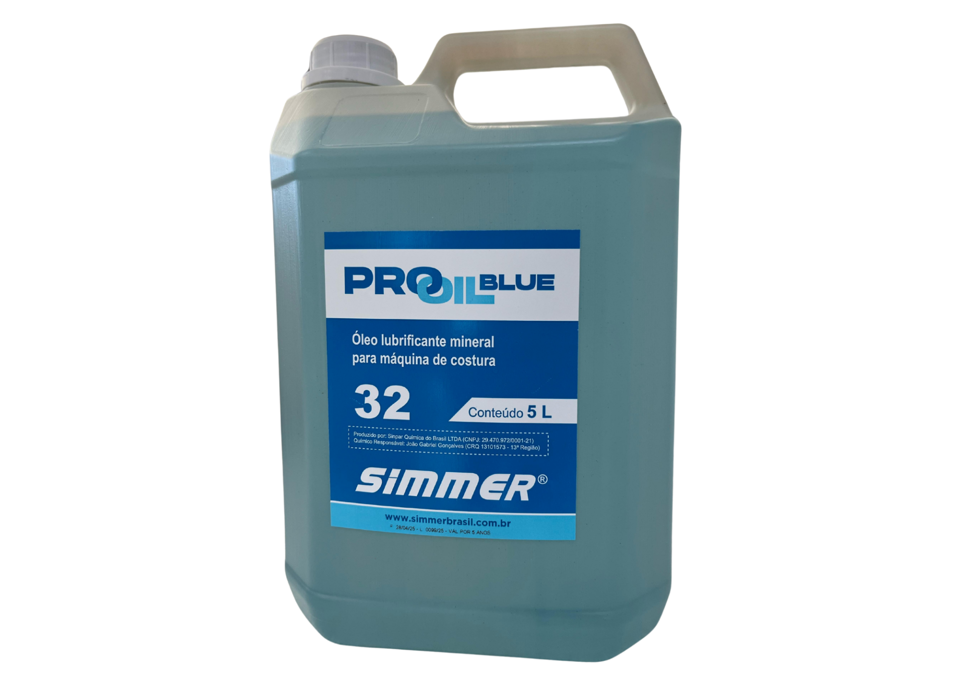 Óleo Lubrificante Mineral Azul 5L – Simmer